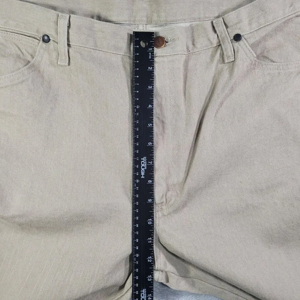 Wrangler Jeans Mens 40x30 Beige Light Wash Regular Straight Zip Fly Denim Cotton